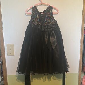 Black Sequin Dress with Bow size 4